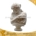 life size garden stone white marble lady bust statue